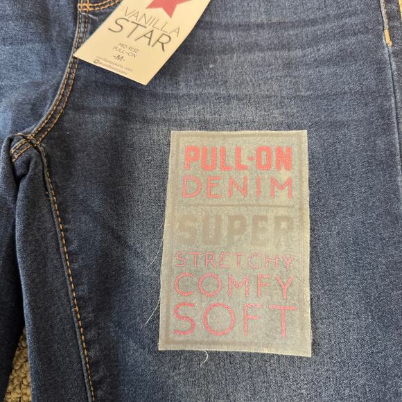 Vanilla Star Mid Rise Pull On Skinny Blue Jeans US Women's M - Picture 3 of 7